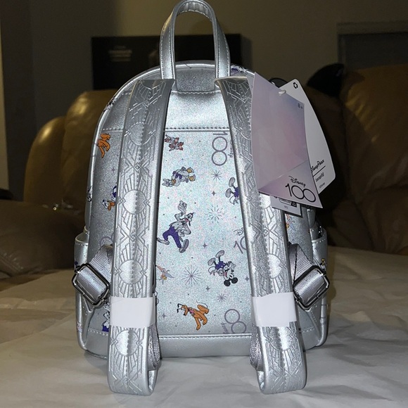 New!! Disney 100th Anniversary Platinum Mickey & Friends Mini Backpack - Picture 9 of 16